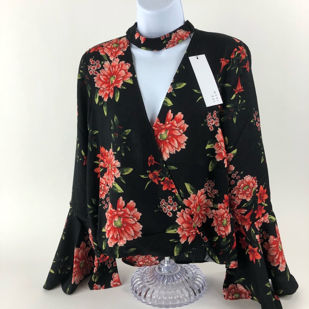 👠Host Pick👠 Black Floral Choker Top